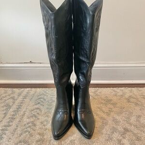 Modatope Knee High Embroidered Cowboy Cowgirl Boots Black 8.5 New with Box